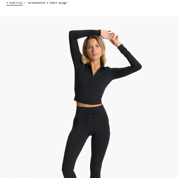 NWT Vuori Studio Half Zip, Black, Medium - Picture 1 of 4